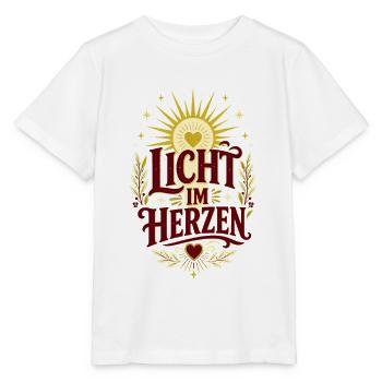 Licht im Herzen – Positiver Spruch - Stanley/Stella Kinder T-Shirt MINI CREATOR  - Weiß - Vorne - Maike (125cm)