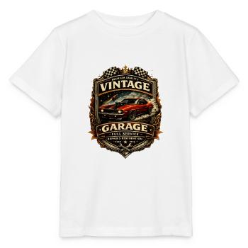 Vintage Garage Crest - Stanley/Stella MINI CREATOR Kids’ T-Shirt - white - Front - Maike (125cm)