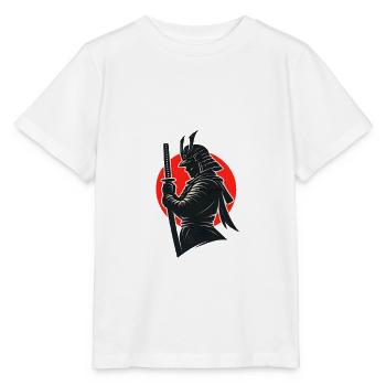 Samurai Silhouette Under Red Sun - Stanley/Stella MINI CREATOR Kids’ T-Shirt - white - Front - Maike (125cm)
