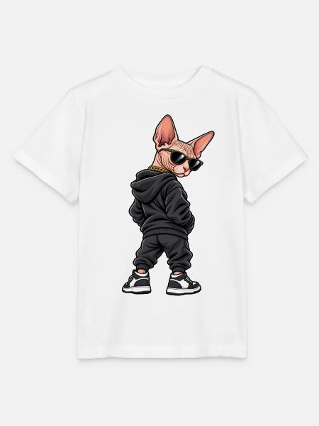 Cooler Gangster Sphinx Katze Streetwear - Stanley/Stella Kinder T-Shirt MINI CREATOR - Weiß
