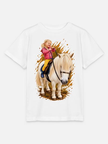 Felina auf weißem Pferd - Stanley/Stella Kinder T-Shirt MINI CREATOR - Weiß