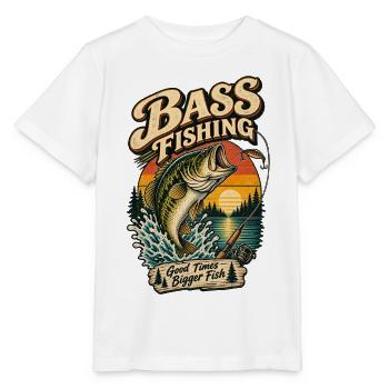Bassangeln Retro-Sonnenuntergang - Stanley/Stella Kinder T-Shirt MINI CREATOR  - Weiß - Vorne - Maike (125cm)