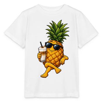 Ananas mit Latte Macchiato - Stanley/Stella Kinder T-Shirt MINI CREATOR  - Weiß - Vorne - Maike (125cm)