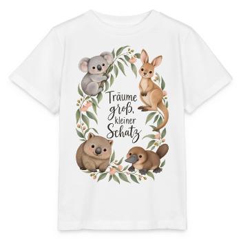 Träume groß Koala Känguru Australien Aquarell - Stanley/Stella Kinder T-Shirt MINI CREATOR  - Weiß - Vorne - Maike (125cm)
