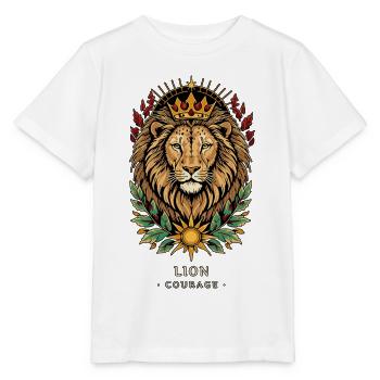 LÖWEN-TOTEM Mut - Stanley/Stella Kinder T-Shirt MINI CREATOR  - Weiß - Vorne - Maike (125cm)