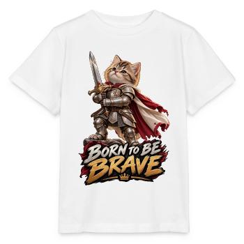 Knight Kitten – Geboren Tapfer - Stanley/Stella Kinder T-Shirt MINI CREATOR  - Weiß - Vorne - Maike (125cm)