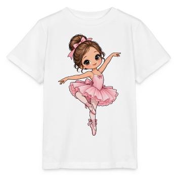 Ballerina Kawaii Style – Süßes Tanzmotiv - Stanley/Stella Kinder T-Shirt MINI CREATOR  - Weiß - Vorne - Maike (125cm)