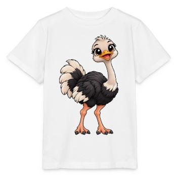 Vogelstrauß Kawaii Style – Süßer Laufvogel - Stanley/Stella Kinder T-Shirt MINI CREATOR  - Weiß - Vorne - Maike (125cm)