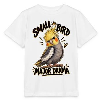 Lustiger Nymphensittich Spruch  - Stanley/Stella Kinder T-Shirt MINI CREATOR  - Weiß - Vorne - Maike (125cm)