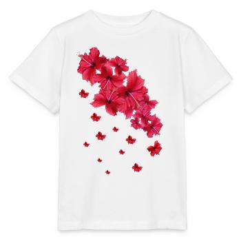 Hibiscus,Flower,Lotus,Blossom,Floral,Hibiscus Blossom - Stanley/Stella MINI CREATOR Kids’ T-Shirt - white - Front - Maike (125cm)