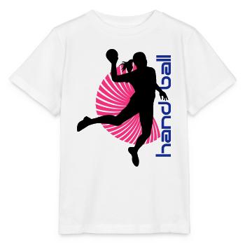 Spirale Handballerin - Stanley/Stella Kinder T-Shirt MINI CREATOR  - Weiß - Vorne - Maike (125cm)