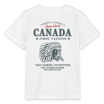 Canada - Indian - Kanada - Indianer - Stanley/Stella Kinder T-Shirt MINI CREATOR  - Weiß - Vorne - Maike (125cm)