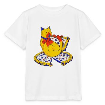 Chat Gourmand - T-shirt bio MINI CREATOR Stanley/Stella Enfant - blanc - Devant - Maike (125cm)