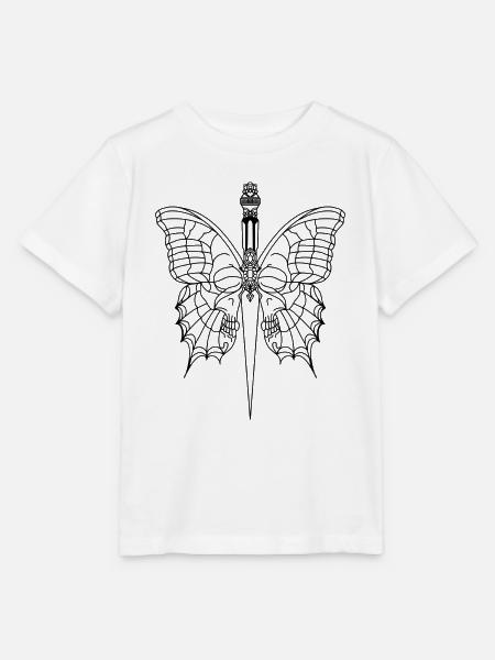 Schmetterling mit Dolch - Stanley/Stella Kinder T-Shirt MINI CREATOR - Weiß