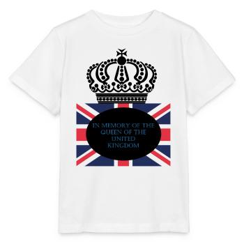En mémoire de la reine du Royaume-Uni. - T-shirt bio MINI CREATOR Stanley/Stella Enfant - blanc - Devant - Maike (125cm)
