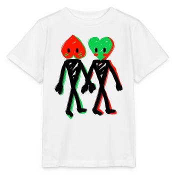 Paar Herz - Stanley/Stella Kinder T-Shirt MINI CREATOR  - Weiß - Vorne - Maike (125cm)