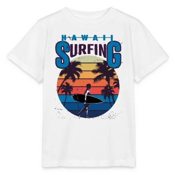 hawaii surfing summertime beach - Stanley/Stella MINI CREATOR Kids’ T-Shirt - white - Front - Maike (125cm)