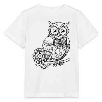 Mechanische Eule - Stanley/Stella Kinder T-Shirt MINI CREATOR  - Weiß - Vorne - Maike (125cm)