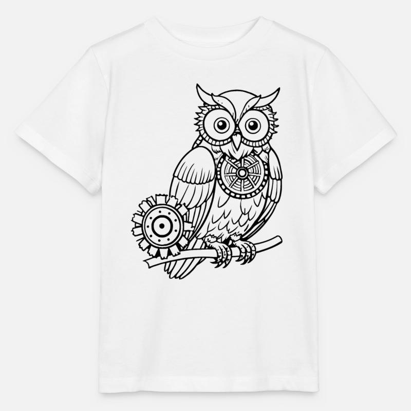 Mechanische Eule - Stanley/Stella Kinder T-Shirt MINI CREATOR  - Weiß