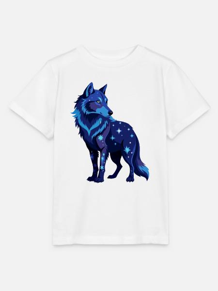 Galaktischer Wolf - Stanley/Stella Kinder T-Shirt MINI CREATOR  - Weiß