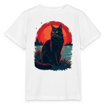 cat in the dark - T-shirt bio MINI CREATOR Stanley/Stella Enfant - blanc - Devant - Maike (125cm)