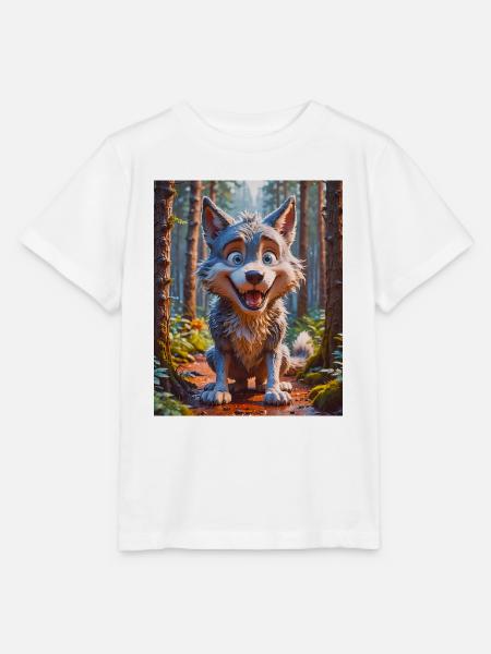 Super süße Tiere im Wald – Wolf - Stanley/Stella Kinder T-Shirt MINI CREATOR  - Weiß