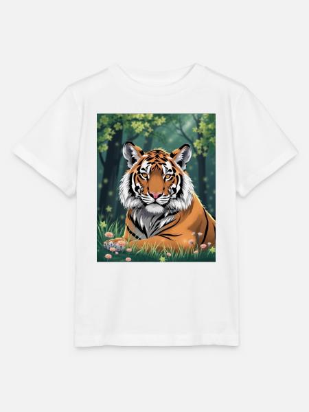 Tiger Majestätisch - Stanley/Stella Kinder T-Shirt MINI CREATOR - Weiß