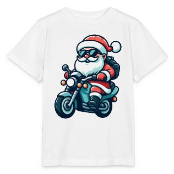 Santa Claus Biker - Stanley/Stella Kinder T-Shirt MINI CREATOR  - Weiß - Vorne - Maike (125cm)