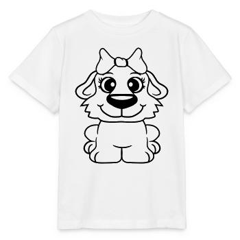 Dog Girl Cute Bow Female Woman Girl - Stanley/Stella MINI CREATOR Kids’ T-Shirt - white - Front - Maike (125cm)