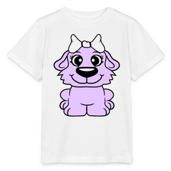 Dog Girl Cute Bow Female Woman Girl - Stanley/Stella MINI CREATOR Kids’ T-Shirt - white - Front - Maike (125cm)