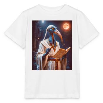 Thoth, ibis-headed god, holding a scroll - Stanley/Stella MINI CREATOR Kids’ T-Shirt - white - Front - Maike (125cm)