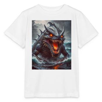 Akugyo Monstre marin démoniaque aux yeux brillants et r - T-shirt bio MINI CREATOR Stanley/Stella Enfant - blanc - Devant - Maike (125cm)