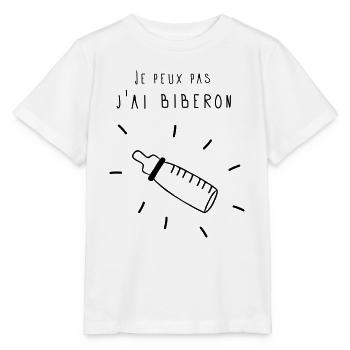 Je peux pas, j'ai biberon! - T-shirt bio MINI CREATOR Stanley/Stella Enfant - blanc - Devant - Maike (125cm)