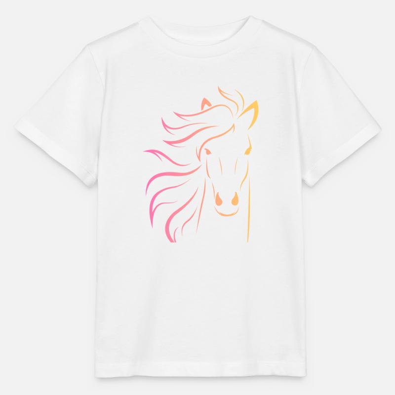 Pferdekopf Motiv - Stanley/Stella Kinder T-Shirt MINI CREATOR  - Weiß