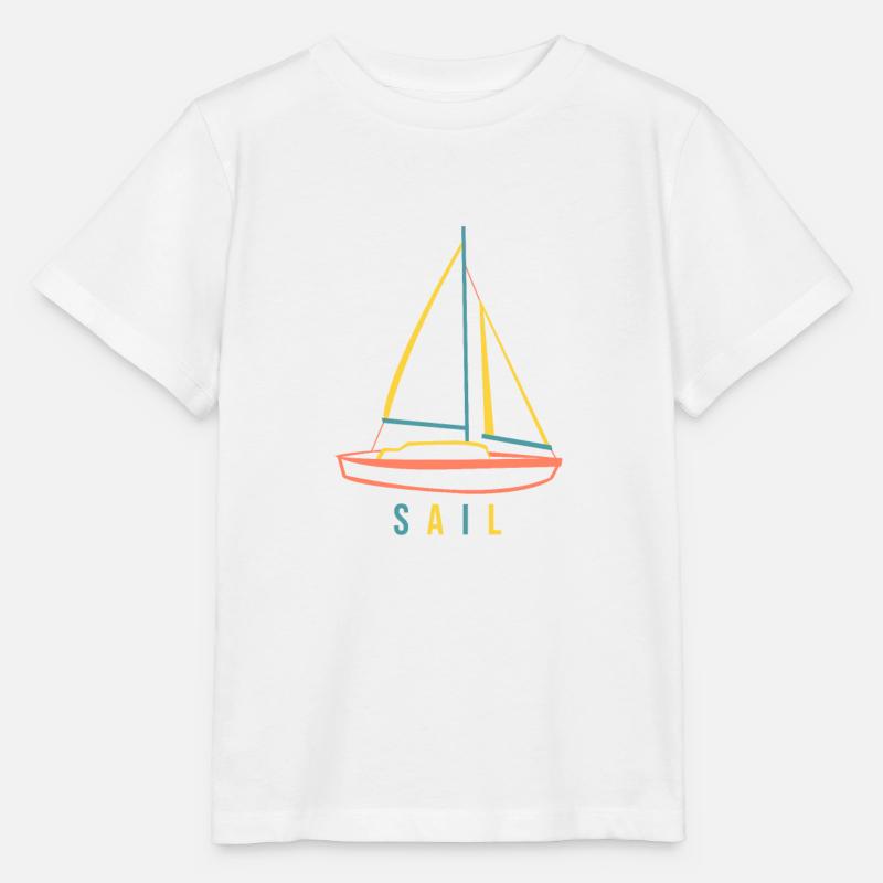 Segel Boot - Stanley/Stella Kinder T-Shirt MINI CREATOR  - Weiß