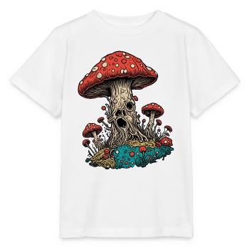 Mushroom / Mushroom / Meadow / Forest / Goa / Psy - Stanley/Stella MINI CREATOR Kids’ T-Shirt - white - Front - Maike (125cm)