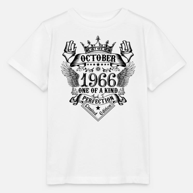 Anniversaire 1966 Octobre 1966 né en Octobre - T-shirt bio MINI CREATOR Stanley/Stella Enfant - blanc