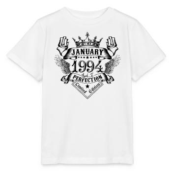 Janvier 1994 Janvier 1994 né en Janvier - T-shirt bio MINI CREATOR Stanley/Stella Enfant - blanc - Devant - Maike (125cm)