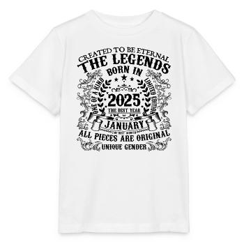 Anniversaire 2025 Janvier 2025 né en Janvier 2025 - T-shirt bio MINI CREATOR Stanley/Stella Enfant - blanc - Devant - Maike (125cm)