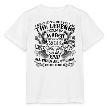 Anniversaire 2022 Mars 2022 né en Mars 2022 - T-shirt bio MINI CREATOR Stanley/Stella Enfant - blanc - Devant - Maike (125cm)