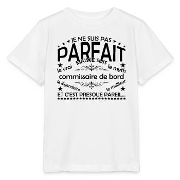 commissaire de bord cadeau commissaire de bord le - T-shirt bio MINI CREATOR Stanley/Stella Enfant - blanc - Devant - Maike (125cm)