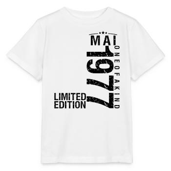 Anniversaire Mai 1977 Mai né en Mai - T-shirt bio MINI CREATOR Stanley/Stella Enfant - blanc - Devant - Maike (125cm)