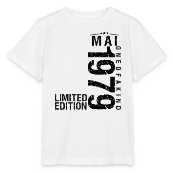 Anniversaire Mai 1979 Mai né en Mai - T-shirt bio MINI CREATOR Stanley/Stella Enfant - blanc - Devant - Maike (125cm)