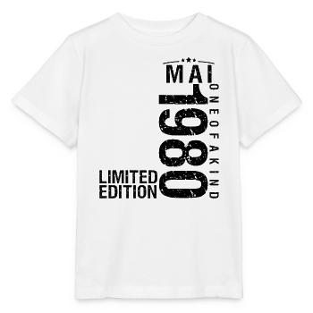 Anniversaire Mai 1980 Mai né en Mai - T-shirt bio MINI CREATOR Stanley/Stella Enfant - blanc - Devant - Maike (125cm)