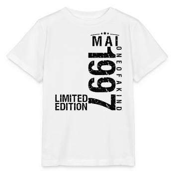Anniversaire Mai 1997 Mai né en Mai - T-shirt bio MINI CREATOR Stanley/Stella Enfant - blanc - Devant - Maike (125cm)