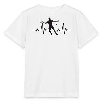 Tennis heartbeat - Stanley/Stella MINI CREATOR Kids’ T-Shirt - white - Front - Maike (125cm)