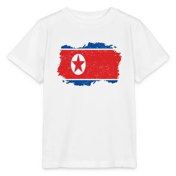 Roots Accueil Drapeau Corée du Nord .png - T-shirt bio MINI CREATOR Stanley/Stella Enfant - blanc - Devant - Maike (125cm)