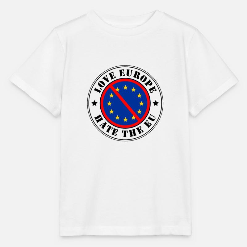 Anti EU - Love Europe Hate EU Stamp Brexit Dexit - T-shirt MINI CREATOR barn från Stanley/Stella - vit