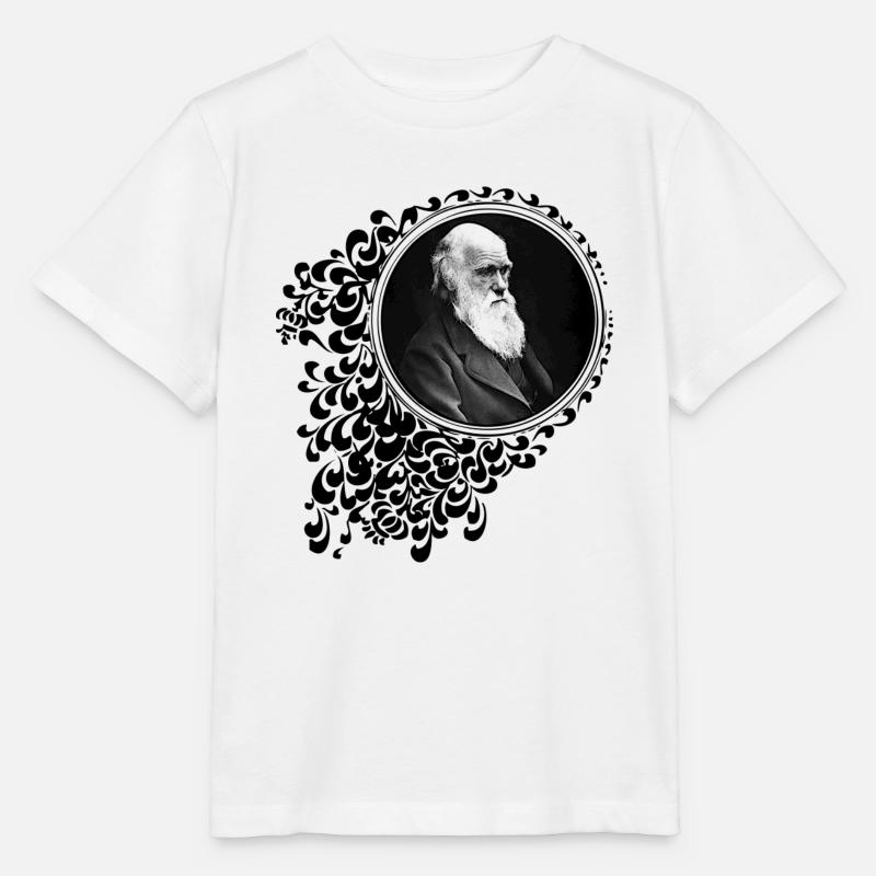 Charles Darwin Décoratif - T-shirt bio MINI CREATOR Stanley/Stella Enfant - blanc
