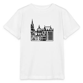 Ville d’Aix-la-Chapelle, Dom, Lineart - T-shirt bio MINI CREATOR Stanley/Stella Enfant - blanc - Devant - Maike (125cm)